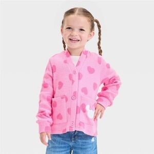 NWT Minnie Mouse Pink Toddler Cardigan